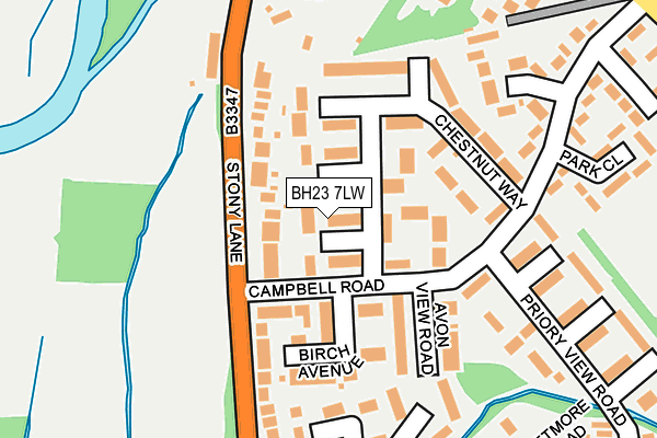 BH23 7LW map - OS OpenMap – Local (Ordnance Survey)