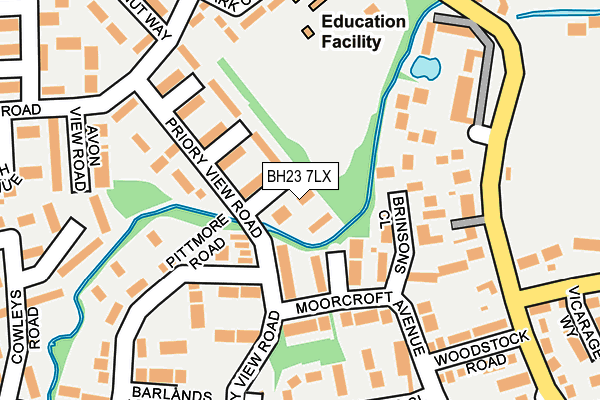 BH23 7LX map - OS OpenMap – Local (Ordnance Survey)