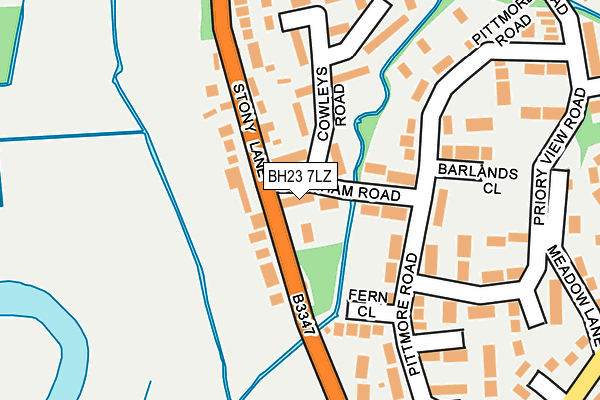 BH23 7LZ map - OS OpenMap – Local (Ordnance Survey)