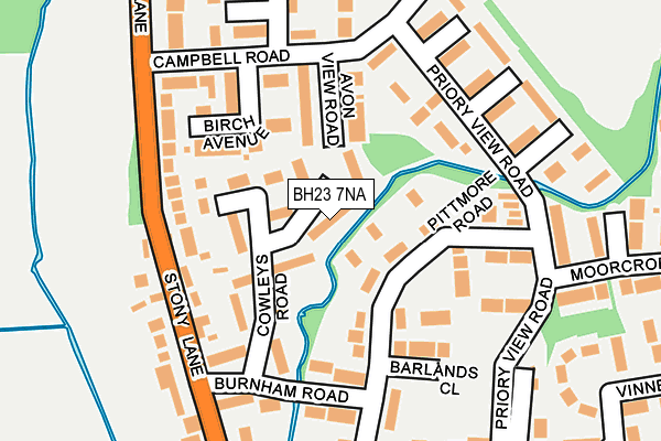 BH23 7NA map - OS OpenMap – Local (Ordnance Survey)