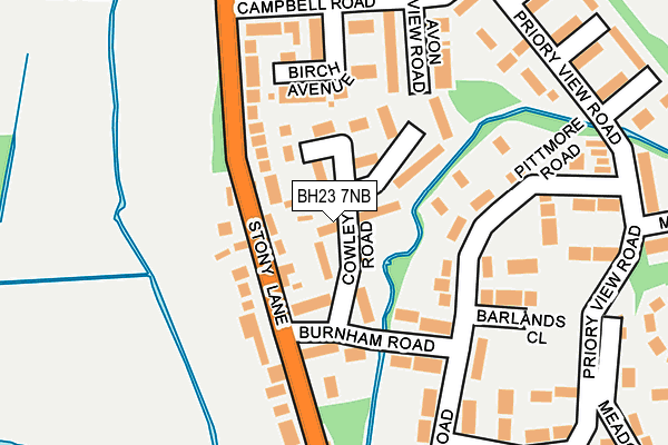 BH23 7NB map - OS OpenMap – Local (Ordnance Survey)