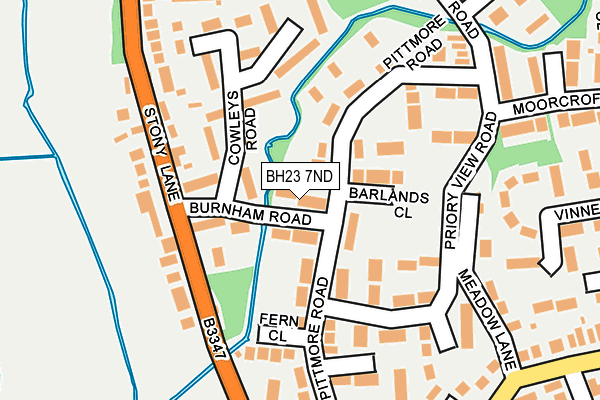 BH23 7ND map - OS OpenMap – Local (Ordnance Survey)