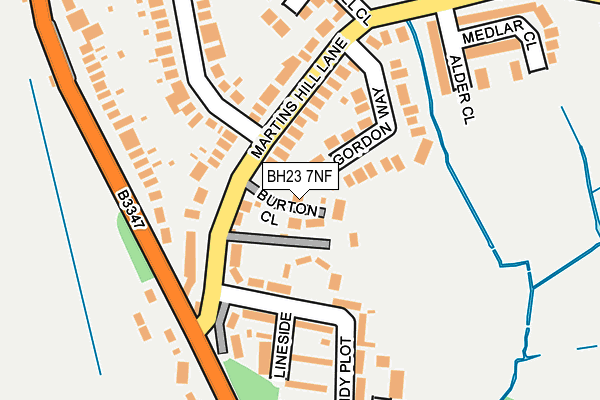 BH23 7NF map - OS OpenMap – Local (Ordnance Survey)