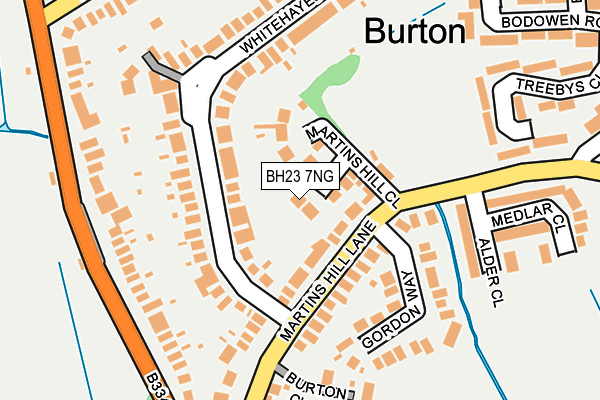 BH23 7NG map - OS OpenMap – Local (Ordnance Survey)
