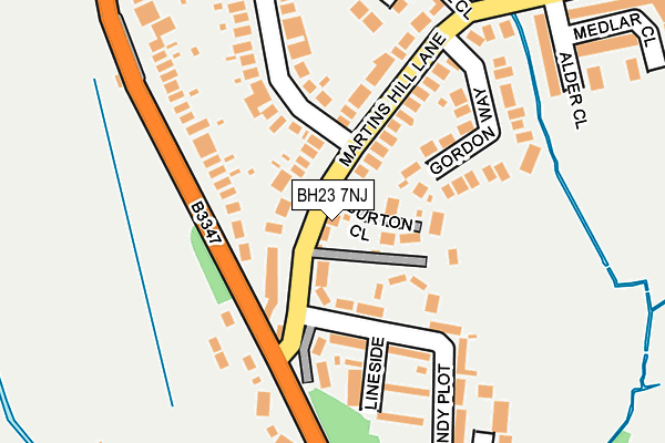 BH23 7NJ map - OS OpenMap – Local (Ordnance Survey)