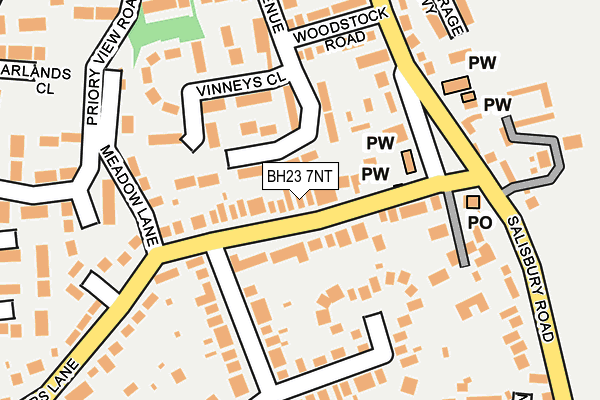 BH23 7NT map - OS OpenMap – Local (Ordnance Survey)