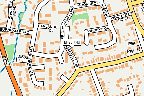 BH23 7NU map - OS OpenMap – Local (Ordnance Survey)