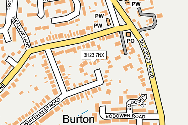 BH23 7NX map - OS OpenMap – Local (Ordnance Survey)