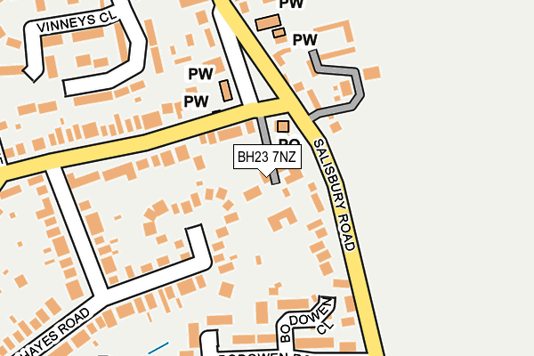 BH23 7NZ map - OS OpenMap – Local (Ordnance Survey)