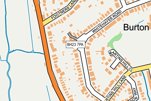 BH23 7PA map - OS OpenMap – Local (Ordnance Survey)