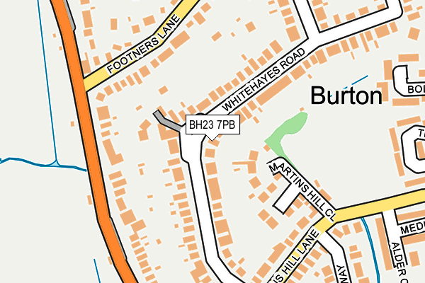 BH23 7PB map - OS OpenMap – Local (Ordnance Survey)