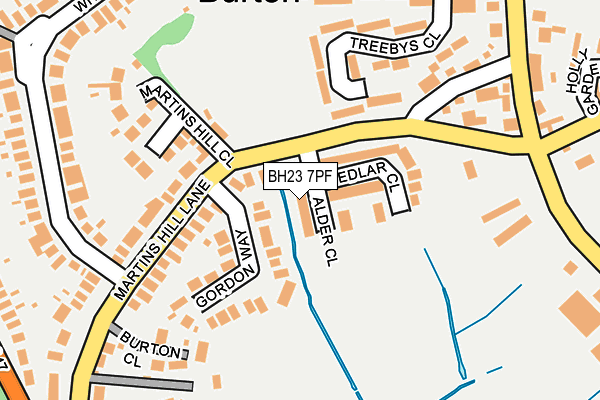 BH23 7PF map - OS OpenMap – Local (Ordnance Survey)