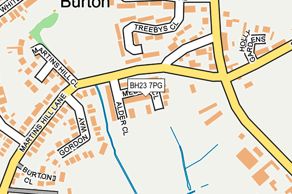 BH23 7PG map - OS OpenMap – Local (Ordnance Survey)