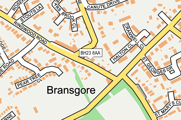 BH23 8AA map - OS OpenMap – Local (Ordnance Survey)