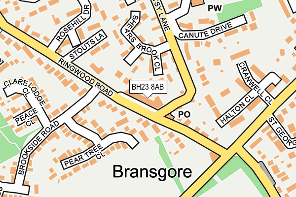 BH23 8AB map - OS OpenMap – Local (Ordnance Survey)
