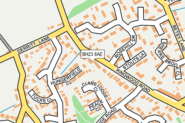 BH23 8AE map - OS OpenMap – Local (Ordnance Survey)