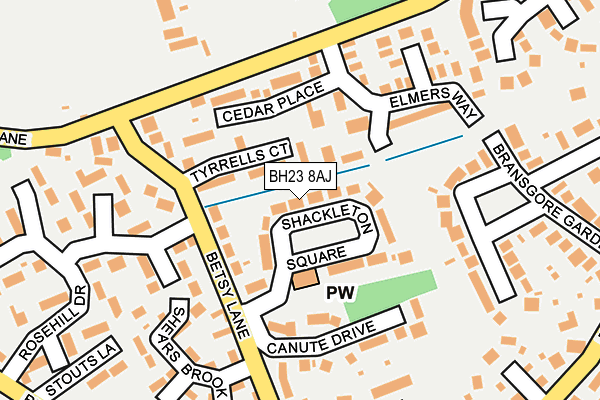 BH23 8AJ map - OS OpenMap – Local (Ordnance Survey)