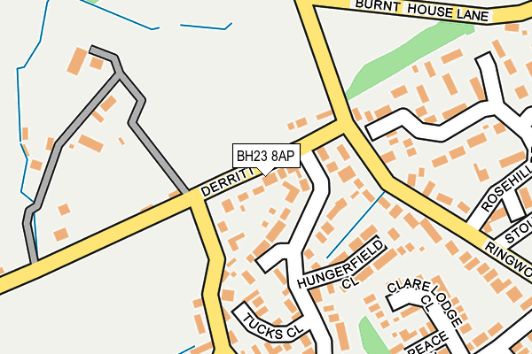 BH23 8AP map - OS OpenMap – Local (Ordnance Survey)