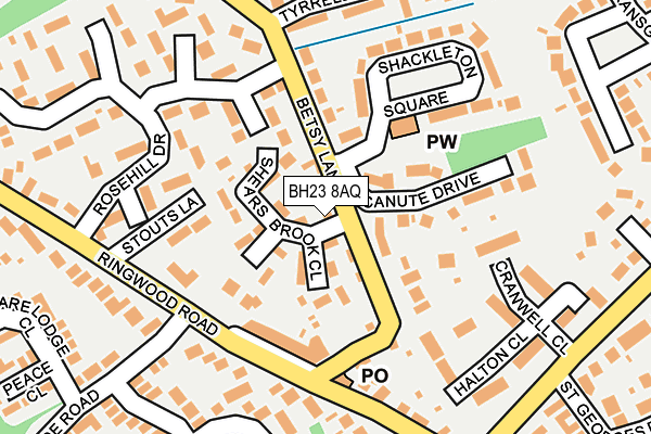 BH23 8AQ map - OS OpenMap – Local (Ordnance Survey)