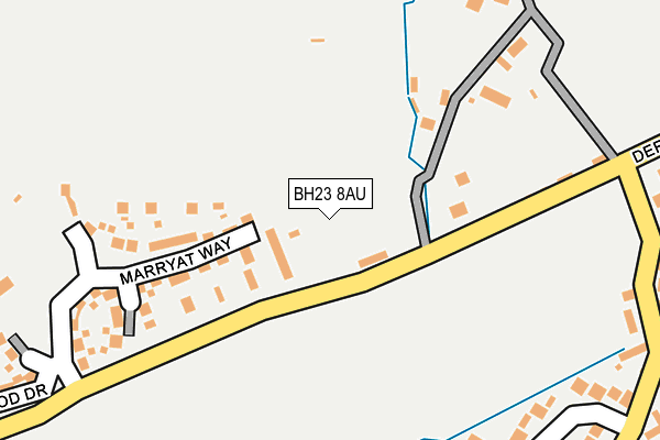 BH23 8AU map - OS OpenMap – Local (Ordnance Survey)