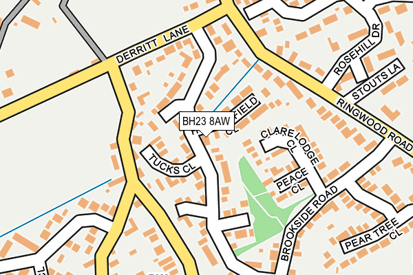 BH23 8AW map - OS OpenMap – Local (Ordnance Survey)