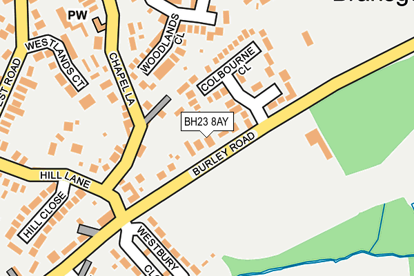 BH23 8AY map - OS OpenMap – Local (Ordnance Survey)