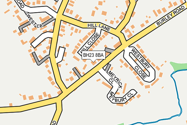 BH23 8BA map - OS OpenMap – Local (Ordnance Survey)
