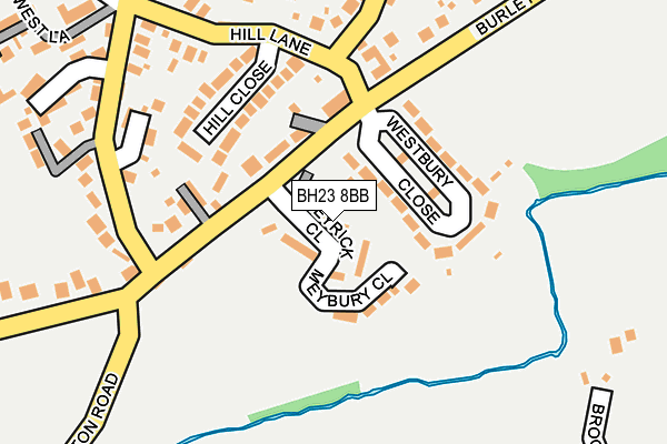BH23 8BB map - OS OpenMap – Local (Ordnance Survey)