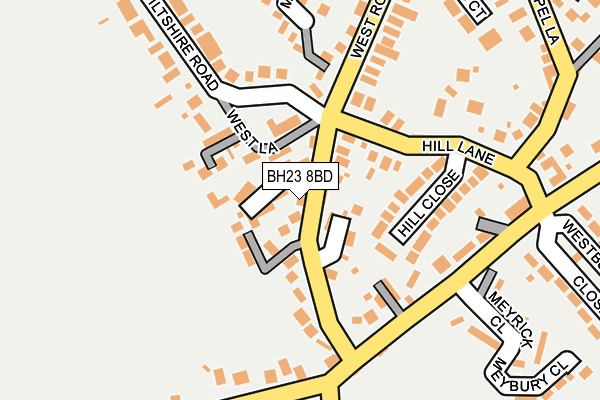 BH23 8BD map - OS OpenMap – Local (Ordnance Survey)