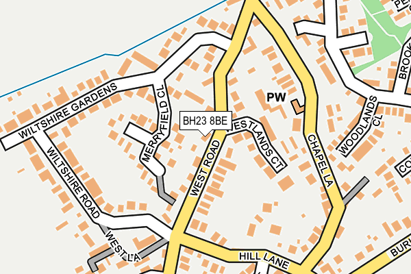 BH23 8BE map - OS OpenMap – Local (Ordnance Survey)