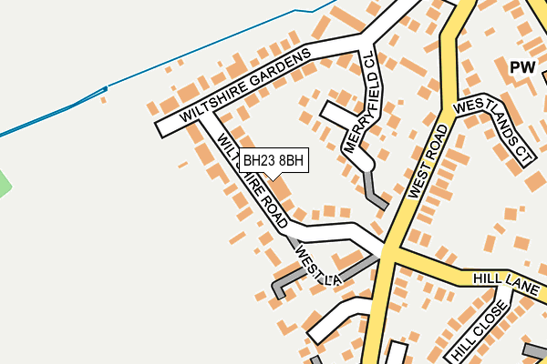 BH23 8BH map - OS OpenMap – Local (Ordnance Survey)