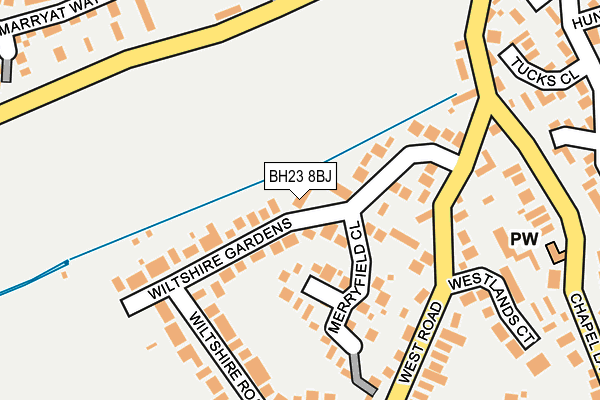 BH23 8BJ map - OS OpenMap – Local (Ordnance Survey)