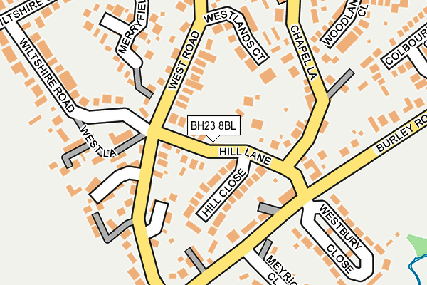 BH23 8BL map - OS OpenMap – Local (Ordnance Survey)