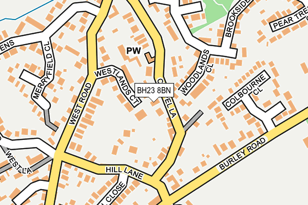BH23 8BN map - OS OpenMap – Local (Ordnance Survey)