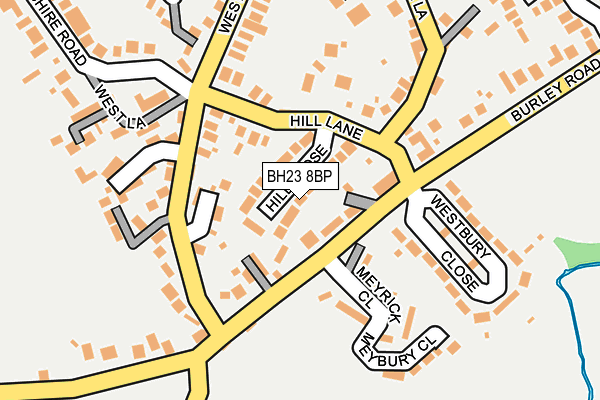 BH23 8BP map - OS OpenMap – Local (Ordnance Survey)