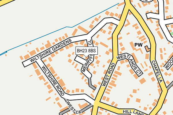 BH23 8BS map - OS OpenMap – Local (Ordnance Survey)