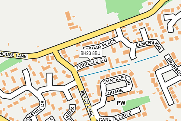 BH23 8BU map - OS OpenMap – Local (Ordnance Survey)
