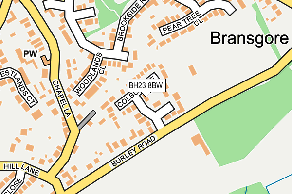 BH23 8BW map - OS OpenMap – Local (Ordnance Survey)
