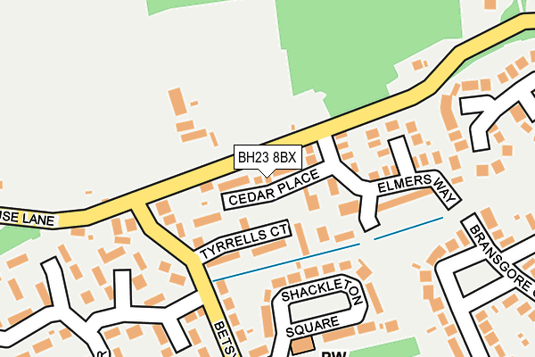 BH23 8BX map - OS OpenMap – Local (Ordnance Survey)