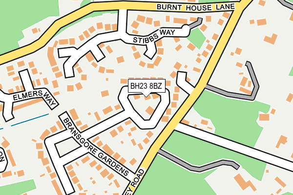 BH23 8BZ map - OS OpenMap – Local (Ordnance Survey)