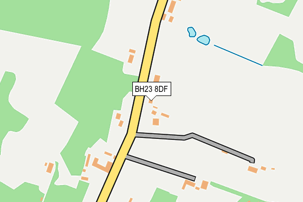 BH23 8DF map - OS OpenMap – Local (Ordnance Survey)