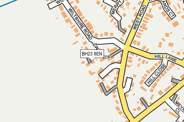 BH23 8EN map - OS OpenMap – Local (Ordnance Survey)
