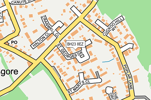 BH23 8EZ map - OS OpenMap – Local (Ordnance Survey)