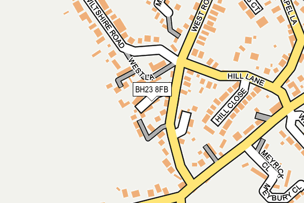 BH23 8FB map - OS OpenMap – Local (Ordnance Survey)