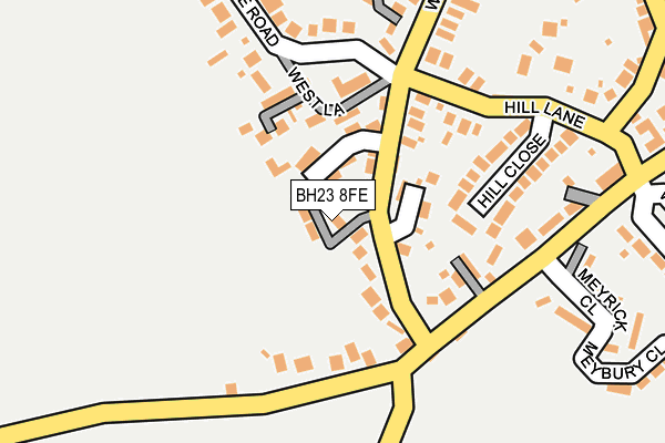 BH23 8FE map - OS OpenMap – Local (Ordnance Survey)