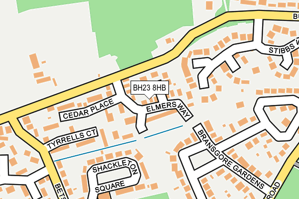 BH23 8HB map - OS OpenMap – Local (Ordnance Survey)