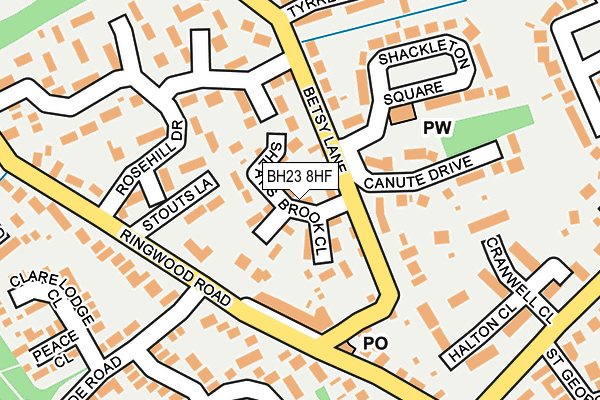 BH23 8HF map - OS OpenMap – Local (Ordnance Survey)