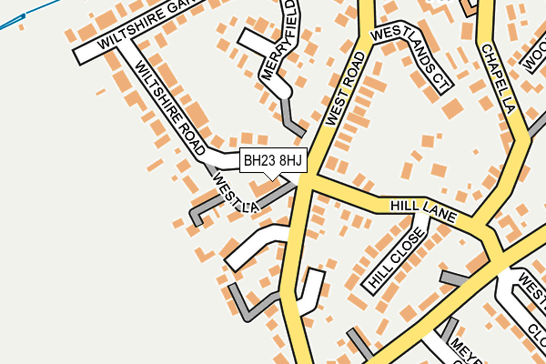 BH23 8HJ map - OS OpenMap – Local (Ordnance Survey)