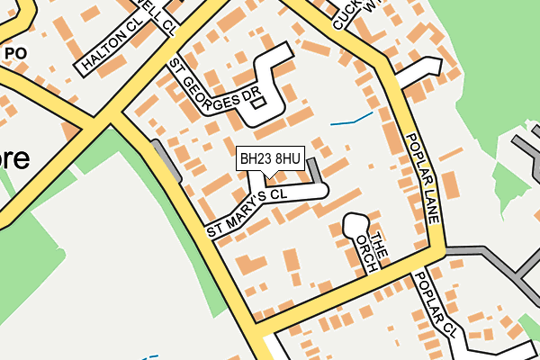 BH23 8HU map - OS OpenMap – Local (Ordnance Survey)