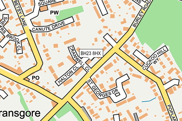 BH23 8HX map - OS OpenMap – Local (Ordnance Survey)